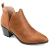 Journee Collection Womens Lola Pull On Stacked Heel Booties In Brown