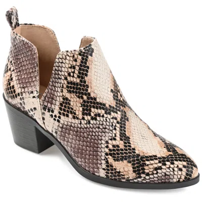 Journee Collection Womens Lola Pull On Stacked Heel Booties In Multi