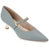 Journee Collection Womens Manza Kitten Heel Mary Jane Pointed Toe Pumps In Blue