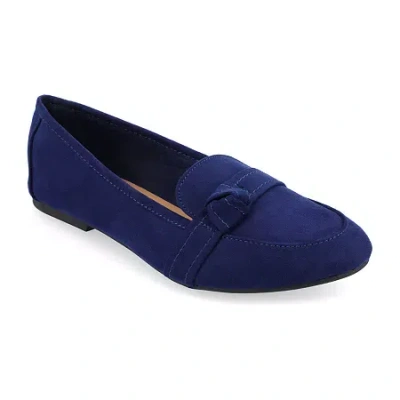 Journee Collection Womens Marci Slip-on Round Toe Loafers In Blue