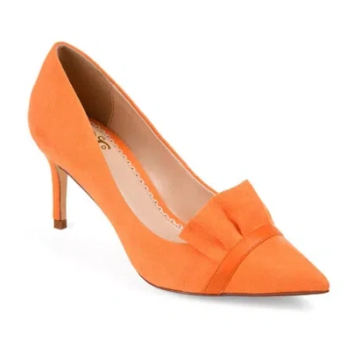 Journee Collection Womens Marek Heeled Pump In Orange
