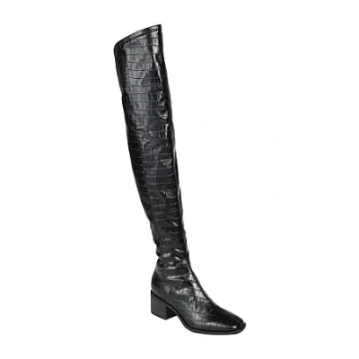 Journee Collection Womens Mariana Block Heel Over The Knee Boots In Gray