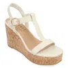 Journee Collection Matildaa Tru Comfort T-strap Platform Wedge Sandal In Beige