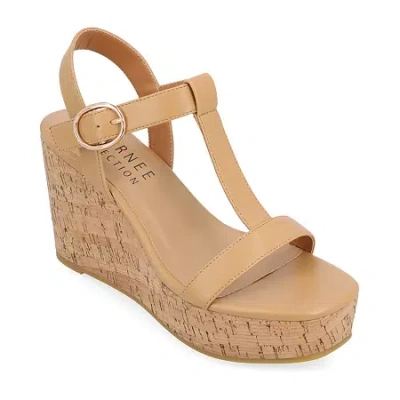 Journee Collection Womens Matildaa Wedge Sandals In Brown