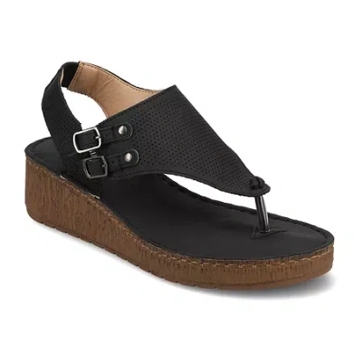 Journee Collection Womens Mckell Wedge Sandals In Black