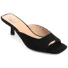 Journee Collection Womens Medium And Wide Width Larna Slip On Kitten Heel Open Toe Pumps In Black