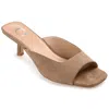 Journee Collection Womens Medium And Wide Width Larna Slip On Kitten Heel Open Toe Pumps In Grey