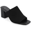 Journee Collection Womens Medium And Wide Width Lorenna Open Square Toe Block Heel Sandals In Black