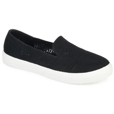 Journee Collection Womens Meika Round Toe Slip On Sneakers In Black