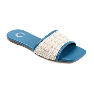 Journee Collection Womens Mikala Flat Sandals In Blue
