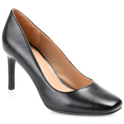 Journee Collection Womens Monalee Square Toe Mid Heel Pumps In Black