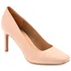 Journee Collection Womens Monalee Square Toe Mid Heel Pumps In Brown