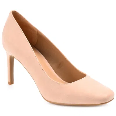 Journee Collection Womens Monalee Square Toe Mid Heel Pumps In Brown