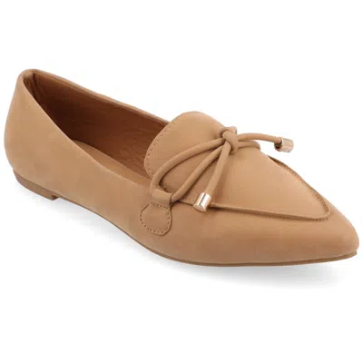 Journee Collection Womens Muriel Slip On Pointed Toe Loafer Flats In Brown