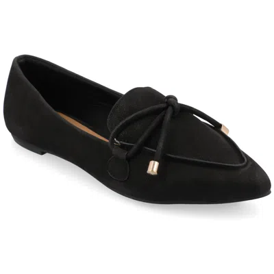 Journee Collection Womens Muriel Slip On Pointed Toe Loafer Flats In Black