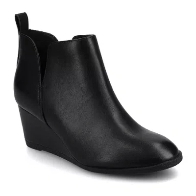 Journee Collection Womens Mylee Wedge Heel Booties In Black