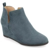Journee Collection Womens Mylee Wedge Heel Booties In Blue