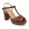 Journee Collection Lavine Slingback Flat Sandal In Burgundy