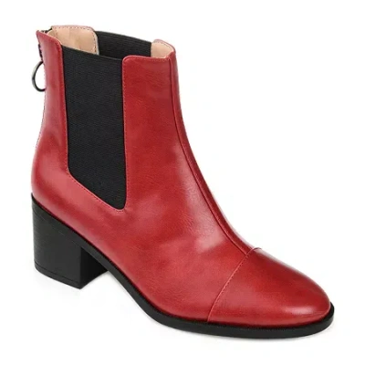 Journee Collection Womens Nigella Stacked Heel Booties In Red
