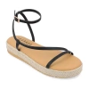Journee Collection Womens Odelia Ankle Strap Flat Sandals In Black