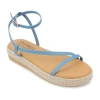 Journee Collection Womens Odelia Ankle Strap Flat Sandals In Blue