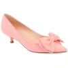 Journee Collection Womens Orana Pumps Slip-on Pointed Toe Kitten Heel In Pink
