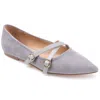 Journee Collection Womens Patricia Slip On Pointed Toe Ballet Flats In Grey