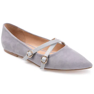 Journee Collection Womens Patricia Slip On Pointed Toe Ballet Flats In Grey