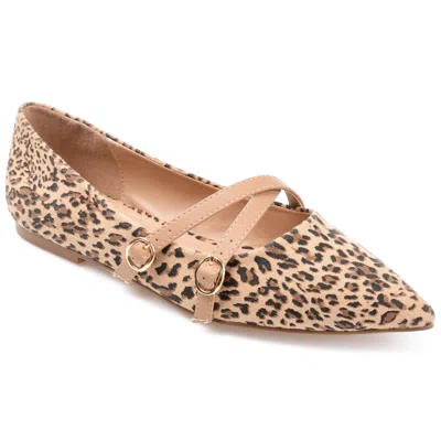 Journee Collection Womens Patricia Slip On Pointed Toe Ballet Flats In Multi