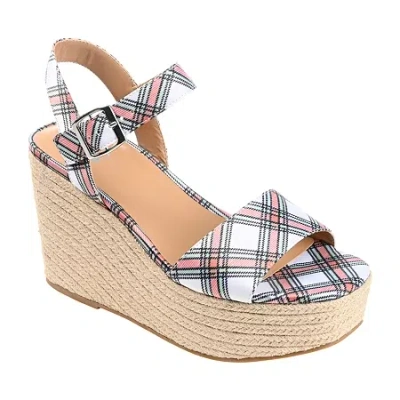 Journee Collection Womens Pearrl Wedge Sandals In Multi