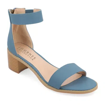 Journee Collection Womens Percy Heeled Sandals In Blue