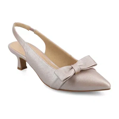 Journee Collection Womens Pointed Closed Toe Kitten Heel Pumps In Multi