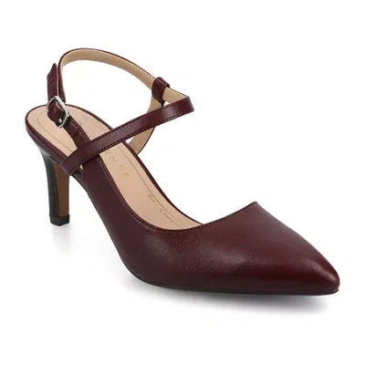 Journee Collection Womens Pointed Closed Toe Stiletto Heel Pumps In Brown