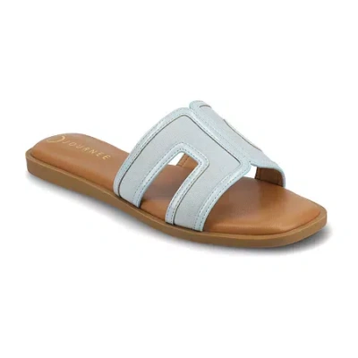 Journee Collection Womens Primah Flat Sandals In Blue