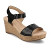 Journee Collection Womens Ranae Wedge Sandals In Black