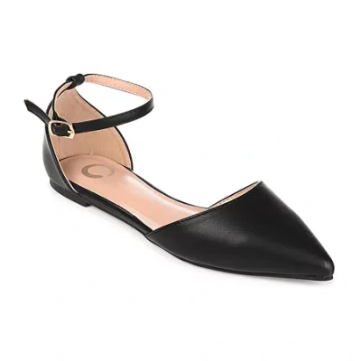 Journee Collection Womens Reba Ankle-strap Ballet Flats In Black