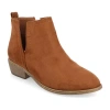 Journee Collection Womens Rimi Block Heel Booties In Brown