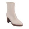 Journee Collection Womens Romer Block Heel Booties In Neutral