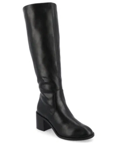 Journee Collection Womens Romilly Round Toe Regular Wide Calf Extra Wide Calf Block Heel Knee High Boots In Multi