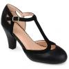 Journee Collection Womens Round Stacked Heel Pumps In Black