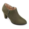Journee Collection Womens Sanzi Kitten Heel Booties In Green