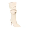 Journee Collection Sarie Ruched Shaft Pointed Toe Stiletto Boot In Pink