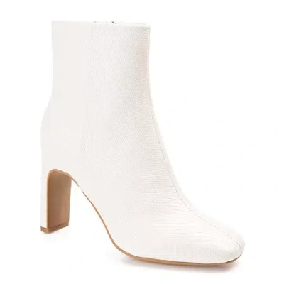 Journee Collection Womens Sarla Block Heel Booties In White
