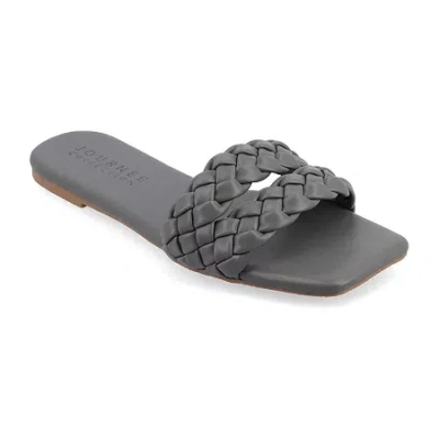 Journee Collection Womens Sawyerr Slide Sandals In Gray
