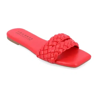 Journee Collection Womens Sawyerr Slide Sandals In Red