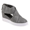 Journee Collection Seena Crossover Platform Wedge Pump In Gray