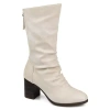 Journee Collection Womens Sequoia Stacked Heel Slouch Boots In Gray