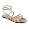 Journee Collection Womens Serissa Flat Sandals In Animal Print