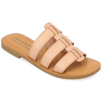Journee Collection Womens Serrie Tru Comfort Foam Slip On Slide Flat Sandal In Black