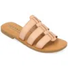 Journee Collection Womens Serrie Tru Comfort Foam Slip On Slide Flat Sandal In Multi